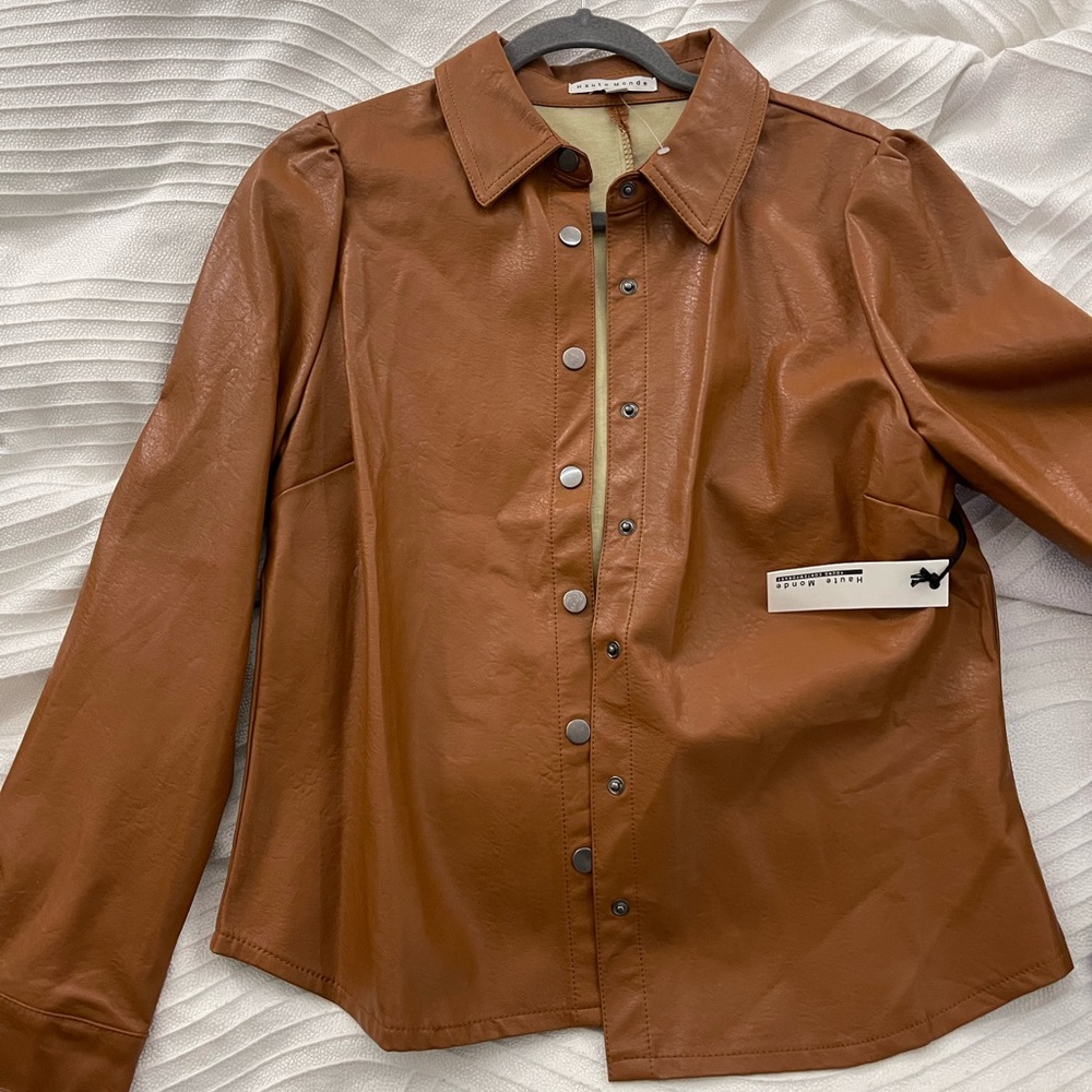 Leather Shirt Jacket